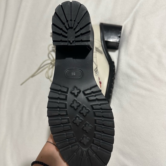 Seychelles Irresistible Combat Boot Off White Leather Size 8.5 - Picture 5 of 6